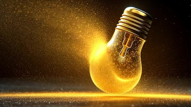 Golden Lightbulb: Illumination and Brilliance