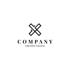 Minimalist letter X logo for your business in luxury concept. Logo design template