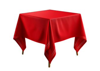 Red tablecloths isolated on transparent or white background