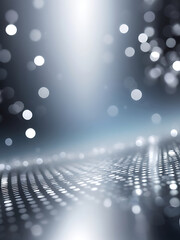 Modern blue abstract background with glowing bokeh lights, soft blur texture, elegant design pattern, dark wallpaper style with bright surface elements and digital art template ai