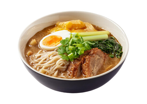 Batchoy ilonggo simple filipino food isolated on transparent or white background