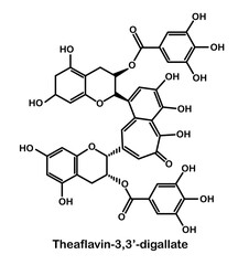 Chemical structure of theaflavin-3,3&rsquo;-gallate