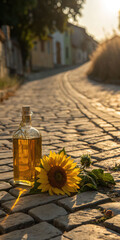 sunflower oil in a bottle