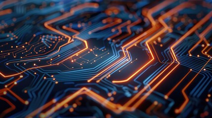 Futuristic Circuit Board Close-Up