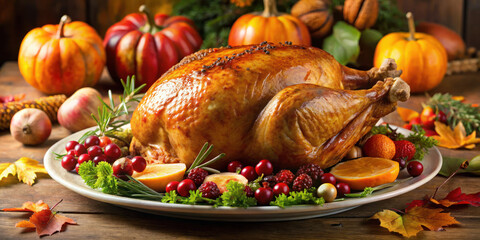 Thanksgiving Turkey Feast Illustration

