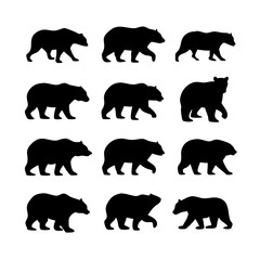 Obraz premium set of bears animal's silhouettes