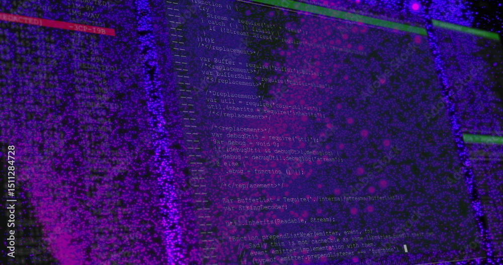 Poster image of shapes moving over data processing