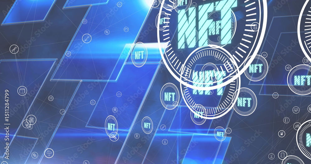 Poster image of data processing over network of connections and shapes