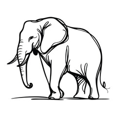 Outline Elephant Logo Vector – Modern Thin Line Animal Emblem