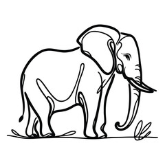 Outline Elephant Logo Vector – Modern Thin Line Animal Emblem