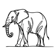 Outline Elephant Logo Vector – Modern Thin Line Animal Emblem