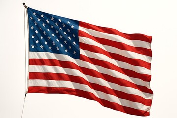 Fototapeta premium American flag waves proudly against a clear sky representing united states patriotism and freedom