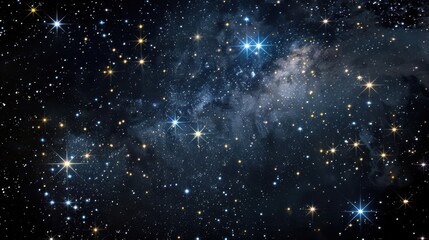 A captivating view of a star filled night sky with a nebula and a multitude of twinkling stars visible