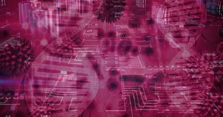 Image of medical data processing and processor socket over dark background