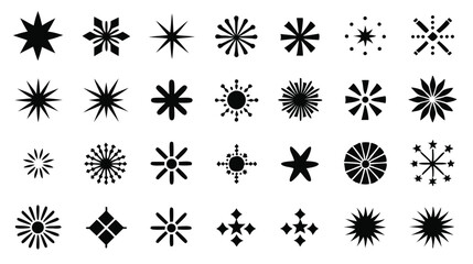 set of black and white icons