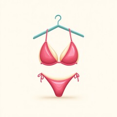 Summertime Style A Chic Pink Bikini Hanging Ready For Vacation Fun