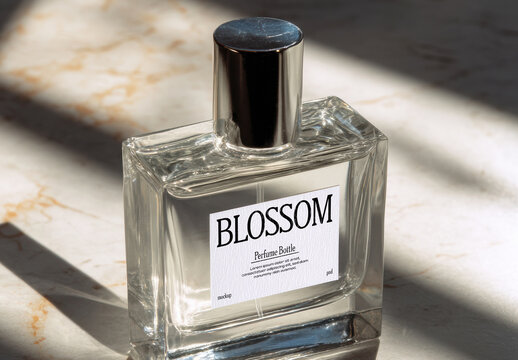 Vertical Perfume Bottle Mockup with Soft Lighting