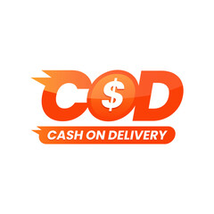 COD Icon – Cash On Delivery Payment Method Symbol In Bold Orange