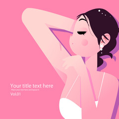 可愛い女性のボデイケアや美容のベクター画像