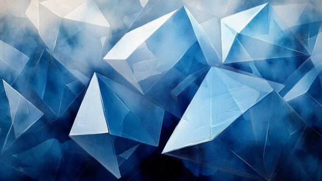 Elegant Blue Geometric Abstract Background with Crystal Sharpness Visual Effect