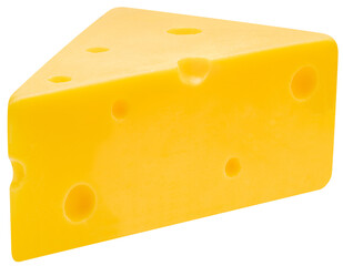 Yellow Cheese isolate on white with clipping path PNG File.