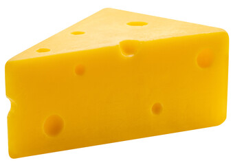 Yellow Cheese isolate on white with clipping path PNG File.