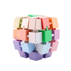 Obraz premium colorful 3d cubic puzzle game shape object.