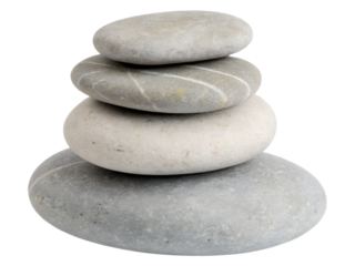 Stacked Smooth Stones Still Life Isolated on transparent background, Isolated Png file, Cut-out, Isolate Png, No Background, Isolated object