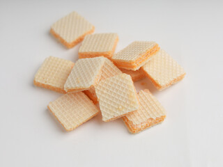 Wafer biscuits on white background 