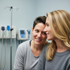 LGBTQ couple in doctor office