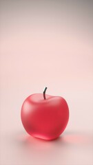 Red apple on soft pink background....
