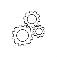 Gear icon settings line. Simple glyph web symbol vector design and illustration.