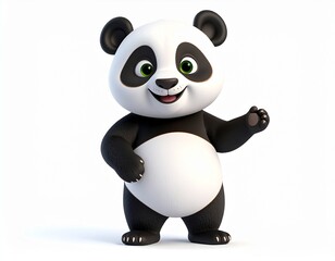 Fototapeta premium a 3D panda standing