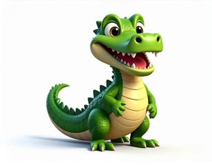  3D cartoon crocodile or dragong