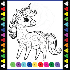 Cute Unicorn Color by Numbers Coloring Book for Kids Ages 8-12: 40 Unique Designs to Color for Girls and Boyes