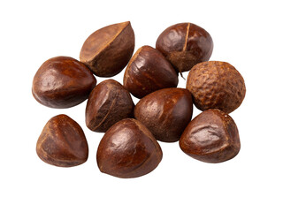 Fototapeta premium Pile of Pignut Hickory Nuts Isolated on transparent background, Isolated Png file, Cut-out, Isolate Png, No Background, Isolated object