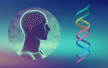man with dna strand