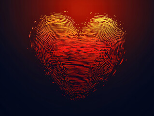 Romantic red fingerprint heart vector for festive banners