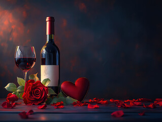 Paper hearts and pink roses symbolizing love and warmth