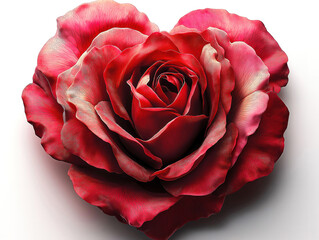 A unique love shape created with elegant rose petals