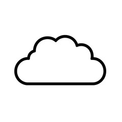 Simple cloud icon in black outline representing weather or storage concept