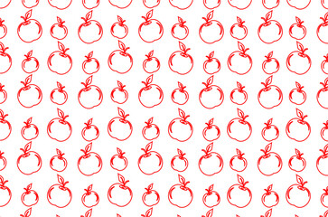 Seamless pattern of doodle apple. Doodle apple seamless pattern. Doodle apple pattern. Doodle apples pattern background. 