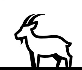 goat on white background