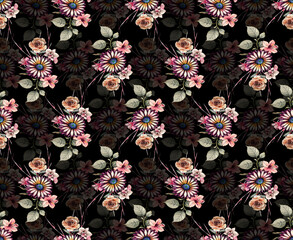  Seamless floral pattern, new digital print textile design