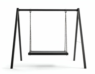 Modern Black Metal Swing Set Minimalist Design for Outdoor Play