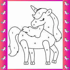 Unicorn Color By Numbers: Coloring Book for Kids Ages 4-8