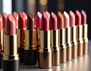 Gradient Lipstick Collection A Row of Beautifully Lit Shades