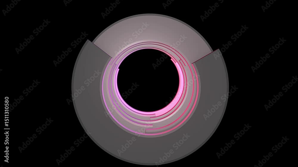 Wall mural abstract 3d rendering of rotating geometric shape. modern background, looped animation. seamless mot