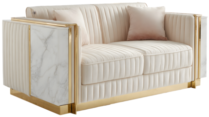 Chic Sofa Arrangement on Plain White Background