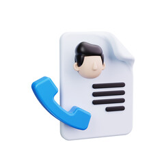Contact 3d render icons